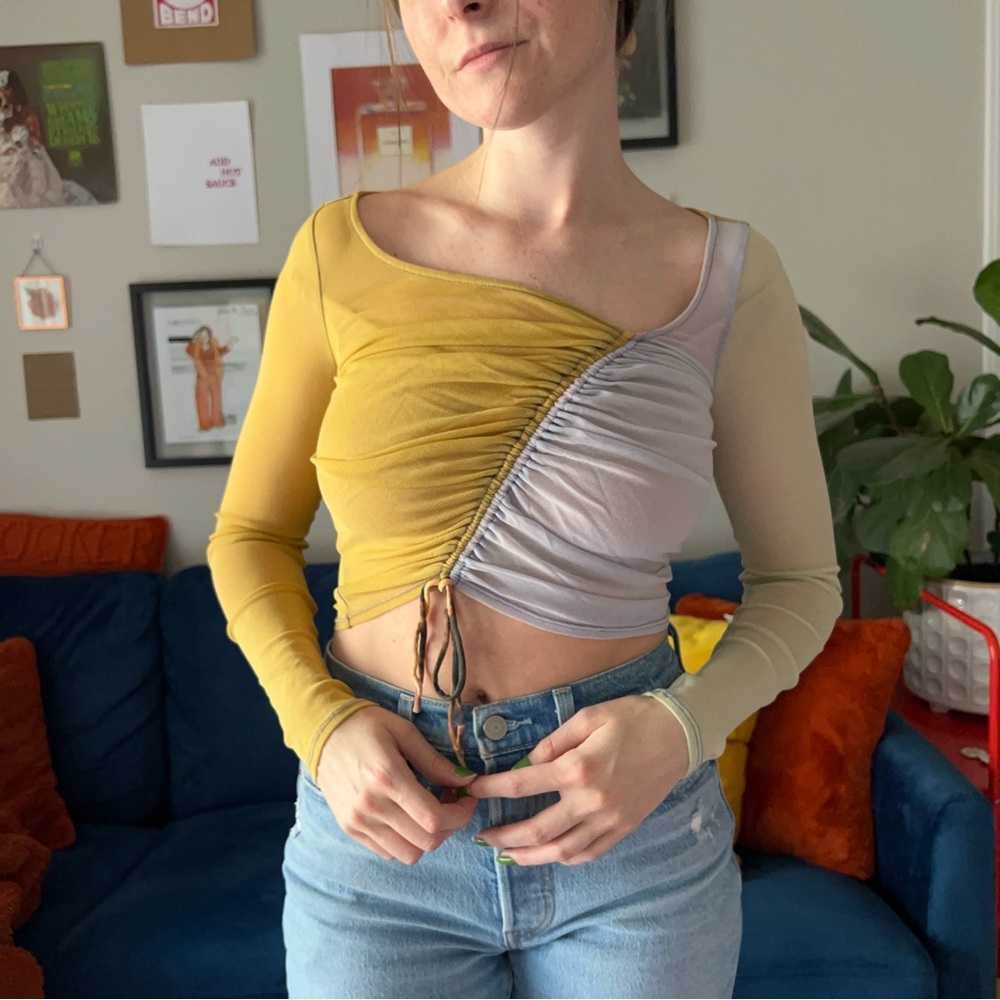 Two tone sheer top